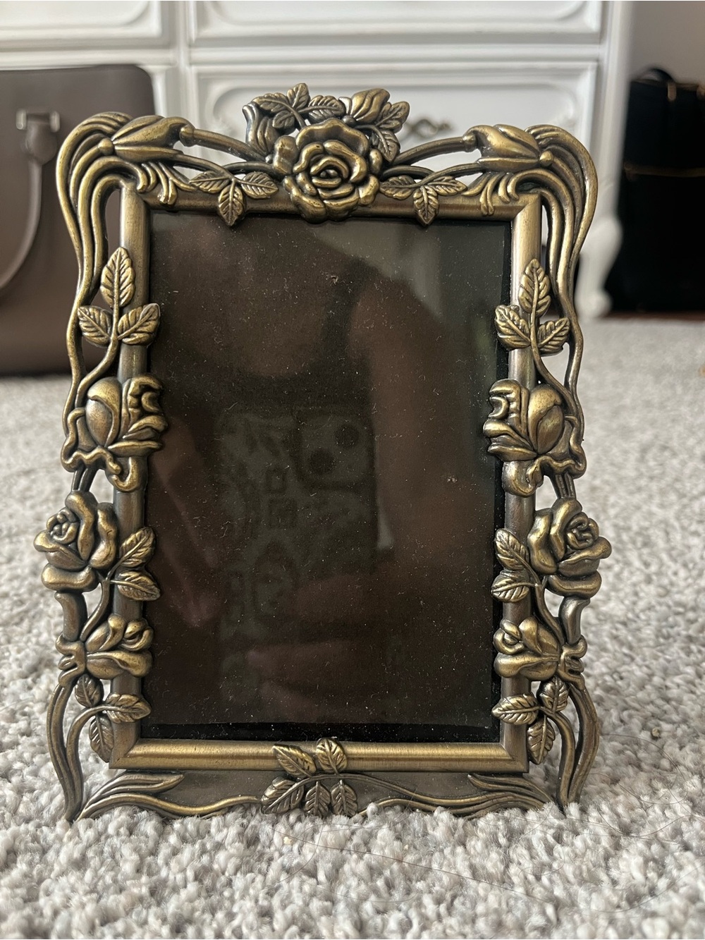 Vintage Bronze Picture Frame Floral